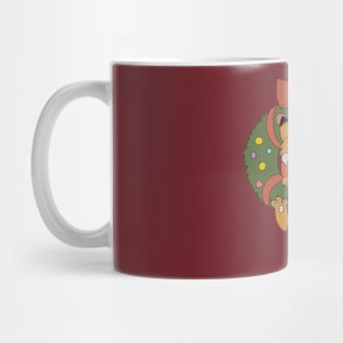 Cozy Fox in Festive Wreath and Bow! Mug